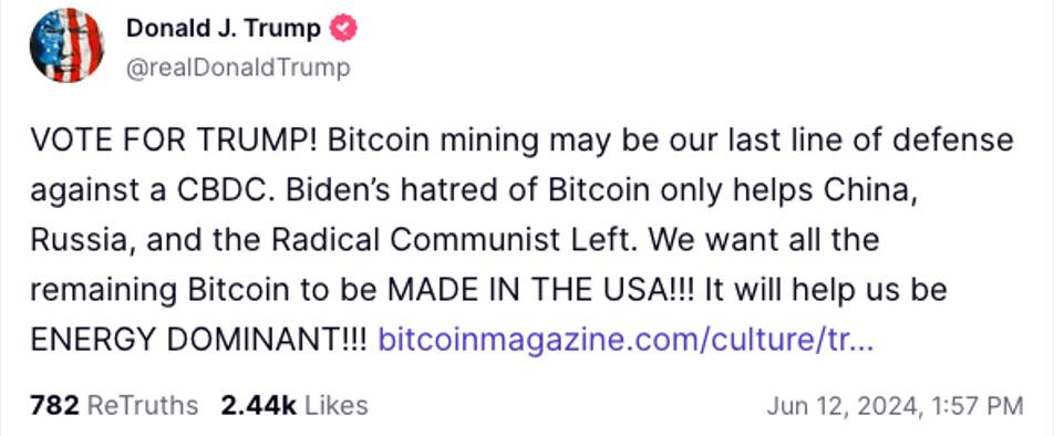 Donald-Trump-förespråkar-amerikansk-Bitcoin-gruvdrift