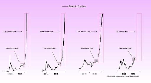 Bitcoin-cykeldiagram från 2011 till 2024
